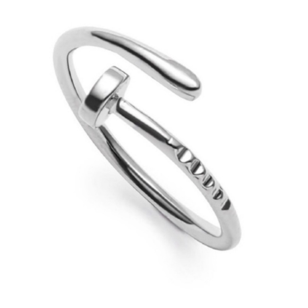 Silver Wrap Nail Shaped Ring